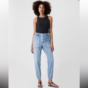GAP High Rise Denim Girlfriend Utility Joggers